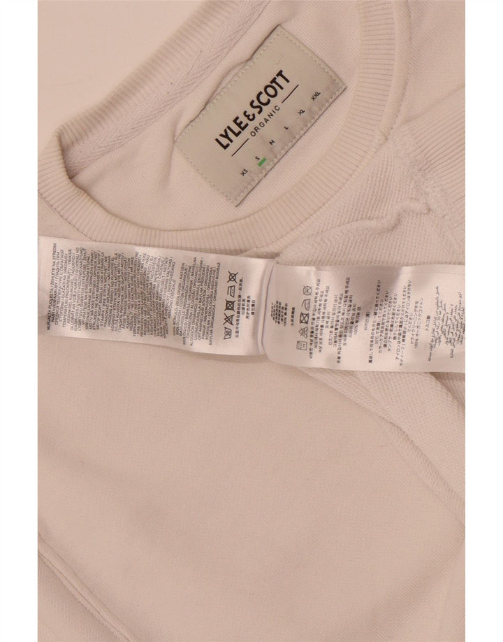 Lyle & Scott Felpa da uomo Maglione piccolo cotone bianco