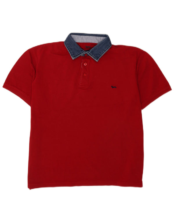 Polo da rugby da uomo vestibilità regolare Harmont & Blaine XL in cotone rosso