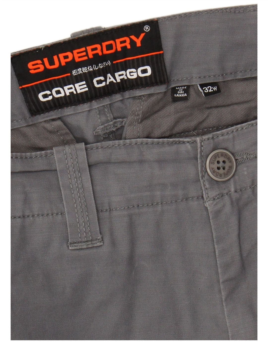 Pantaloncini cargo da uomo SUPERDRY W32 cotone grigio medio