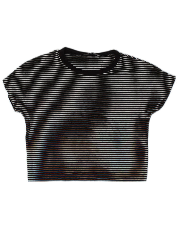 T-shirt corta da donna Zara Trafaluc UK 10 piccola in viscosa a righe nere