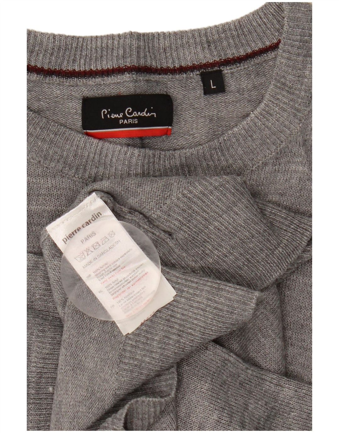 Maglione maglione girocollo da uomo Pierre Cardin grande acrilico grigio
