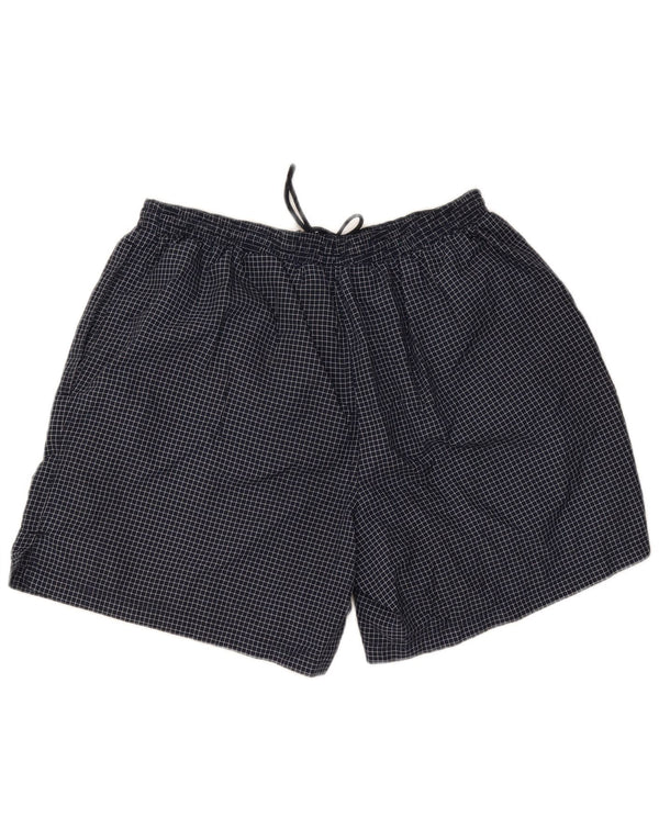 Umbro Mens Sport Shorts 2XL  Navy Blue Check Nylon