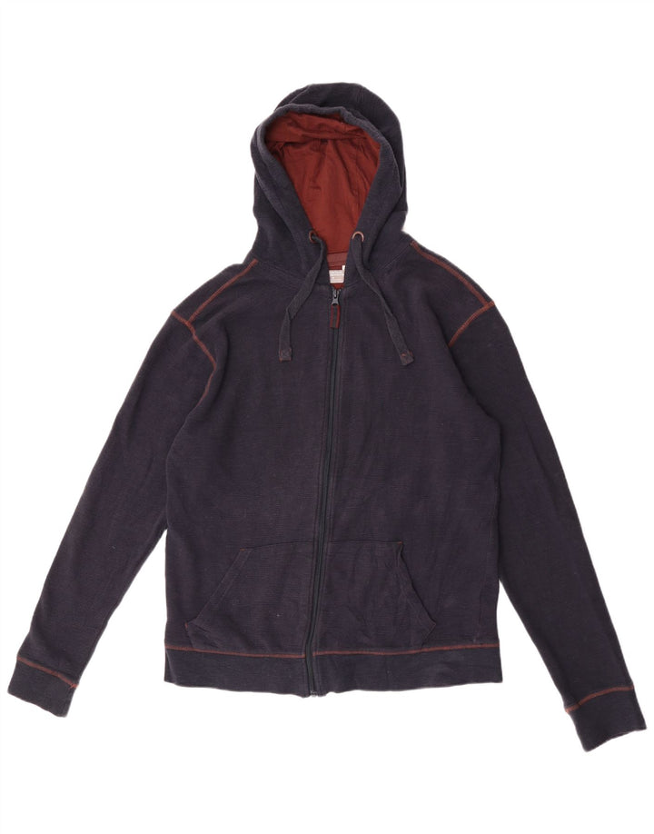 Maglione con cappuccio e zip da uomo Mountain Warehouse in cotone blu navy medio