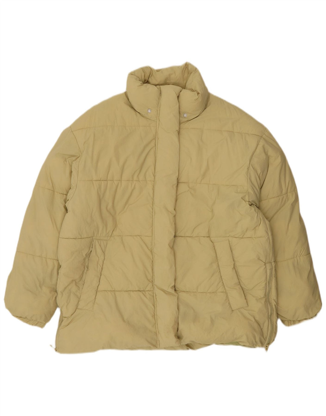 Giacca imbottita da donna Zara UK 16 grande nylon giallo