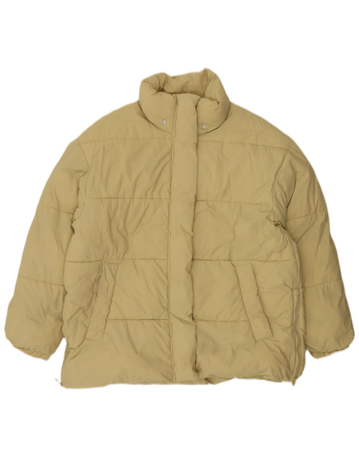 Giacca imbottita da donna Zara UK 16 grande nylon giallo
