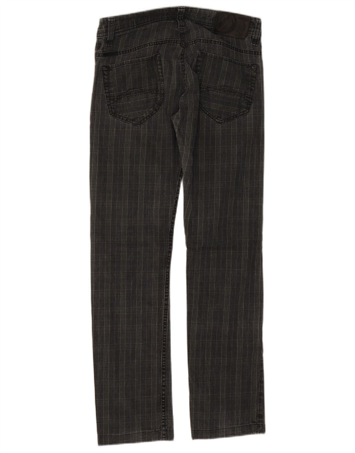 MARLBORO CLASSICS Pantaloni casual dritti da uomo W29 L29 cotone a quadri neri