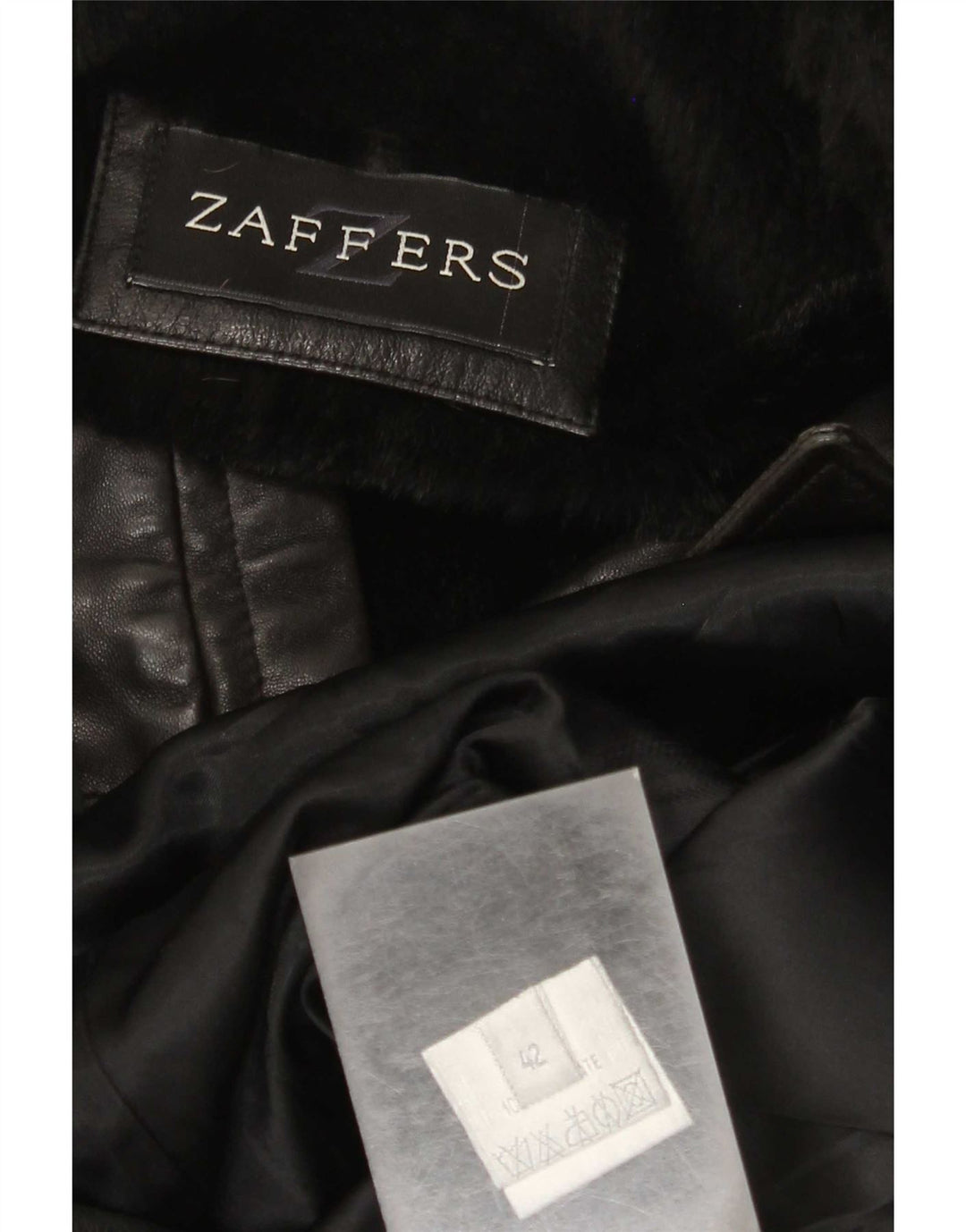 Cappotto in Pelle Doppio Petto da Donna Zaffers IT 42 Medio in Pelle Nera