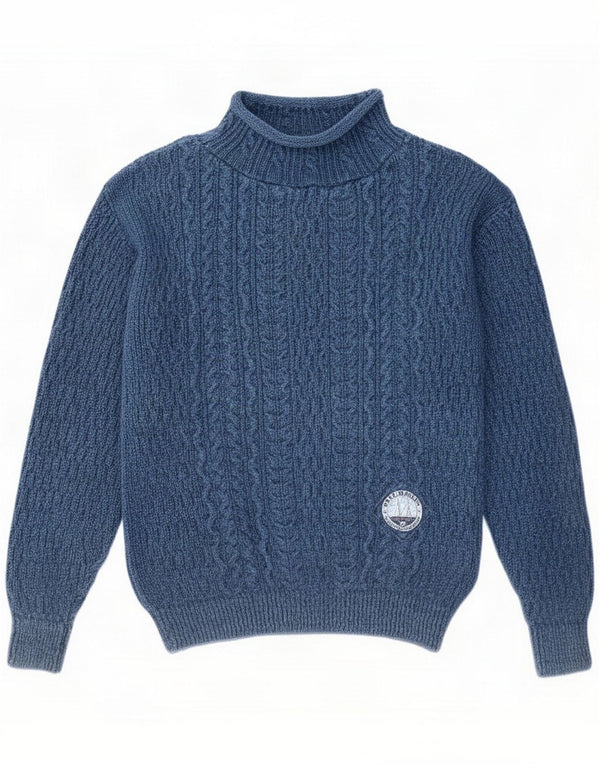 Blue Willi's Mens Turtle Neck Jumper Sweater Large Flecked Cotton
