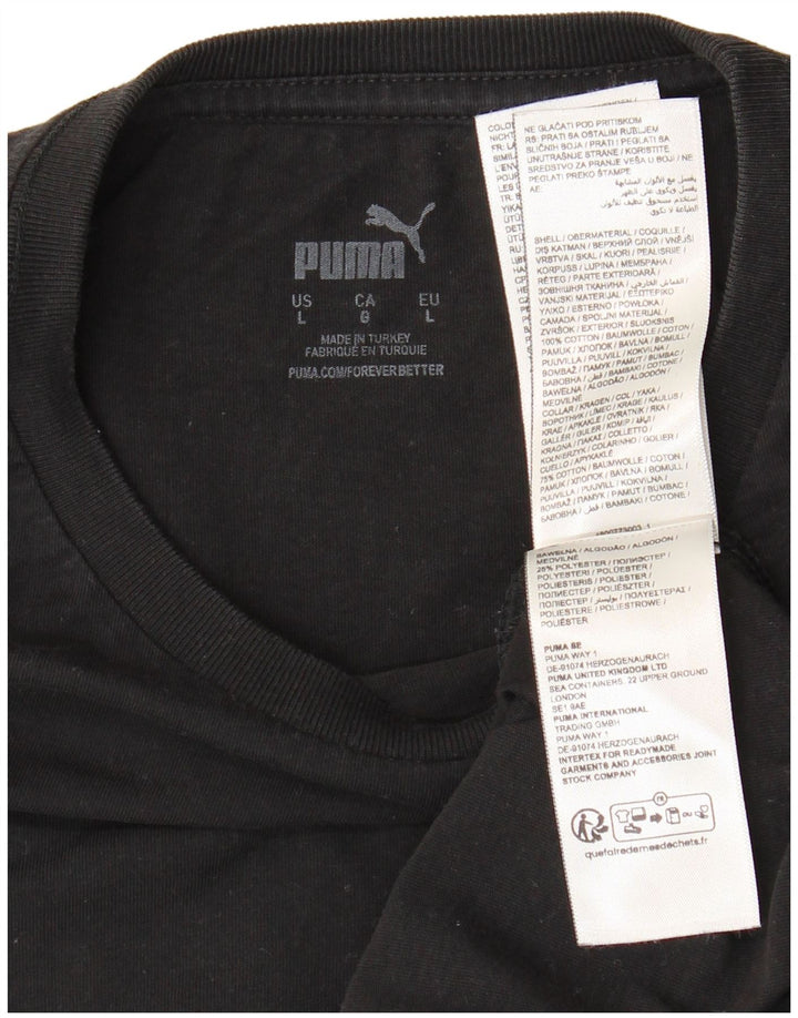 T-shirt da uomo Puma Top Large in cotone nero