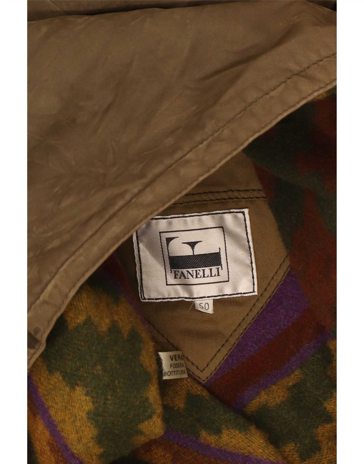 Cappotto in Pelle da Uomo Fanelli con Cappuccio IT 50 Large Kaki