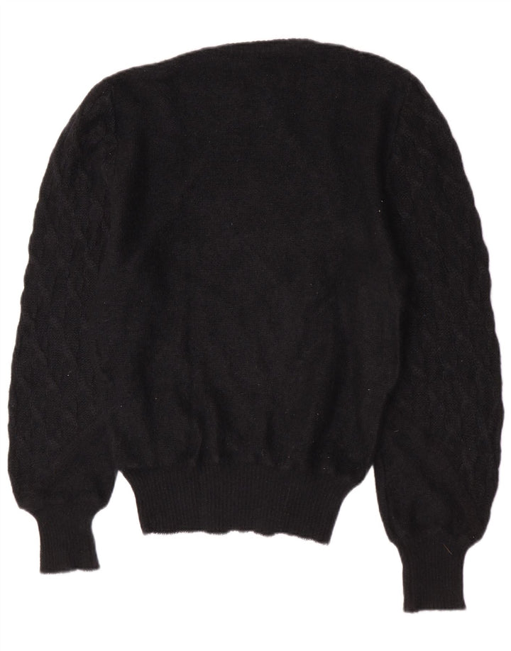 Maglione maglione girocollo da donna Meggi EU 40 Mohair nero medio