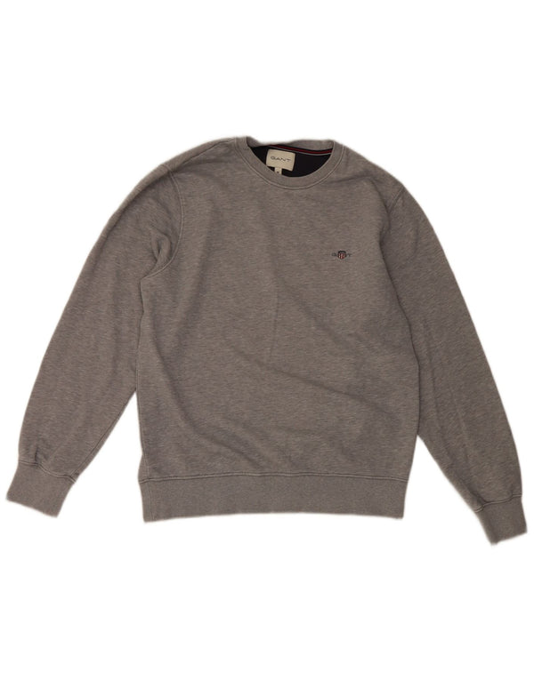 Gant Felpa da Uomo Maglione in Cotone Grigio Medio