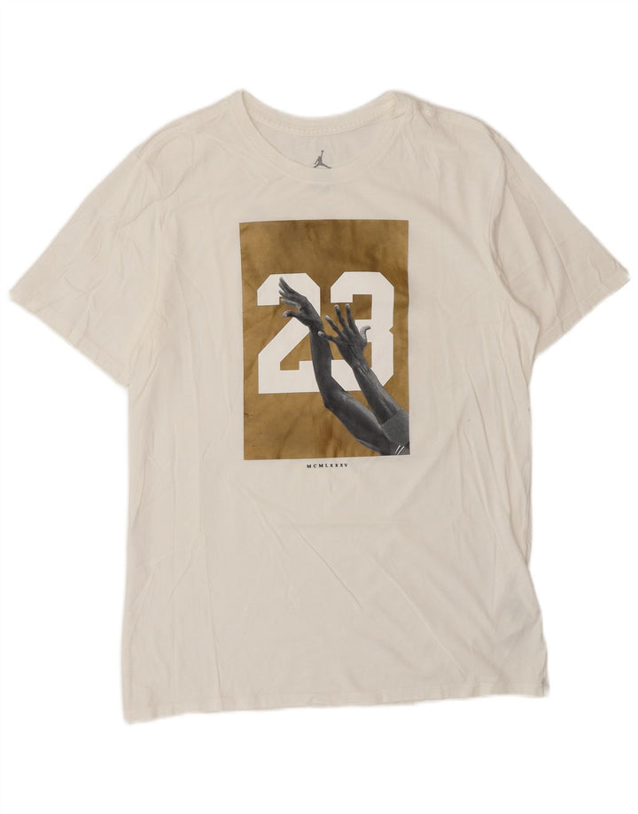 T-shirt grafica da uomo Jordan Top in cotone bianco medio