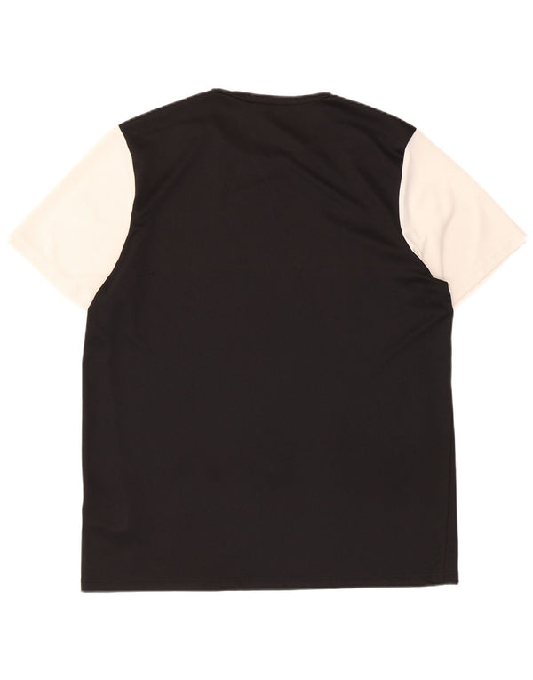 T-shirt Adidas da uomo a maniche corte, grande, in poliestere color block nero