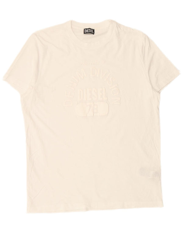 T-shirt grafica da uomo DIESEL Top 2XL cotone bianco