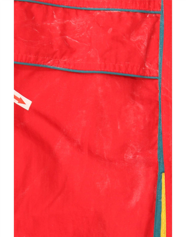 Giacca da sci vintage da uomo con cappuccio UK 42 XL Poliestere color block rosso