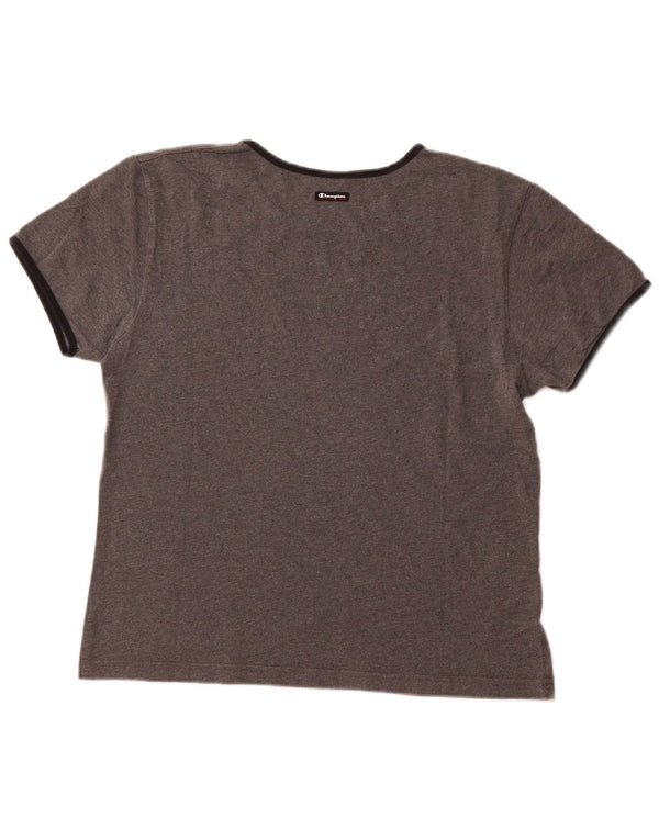 T-shirt grafica da donna CHAMPION Top UK 18 XL cotone grigio