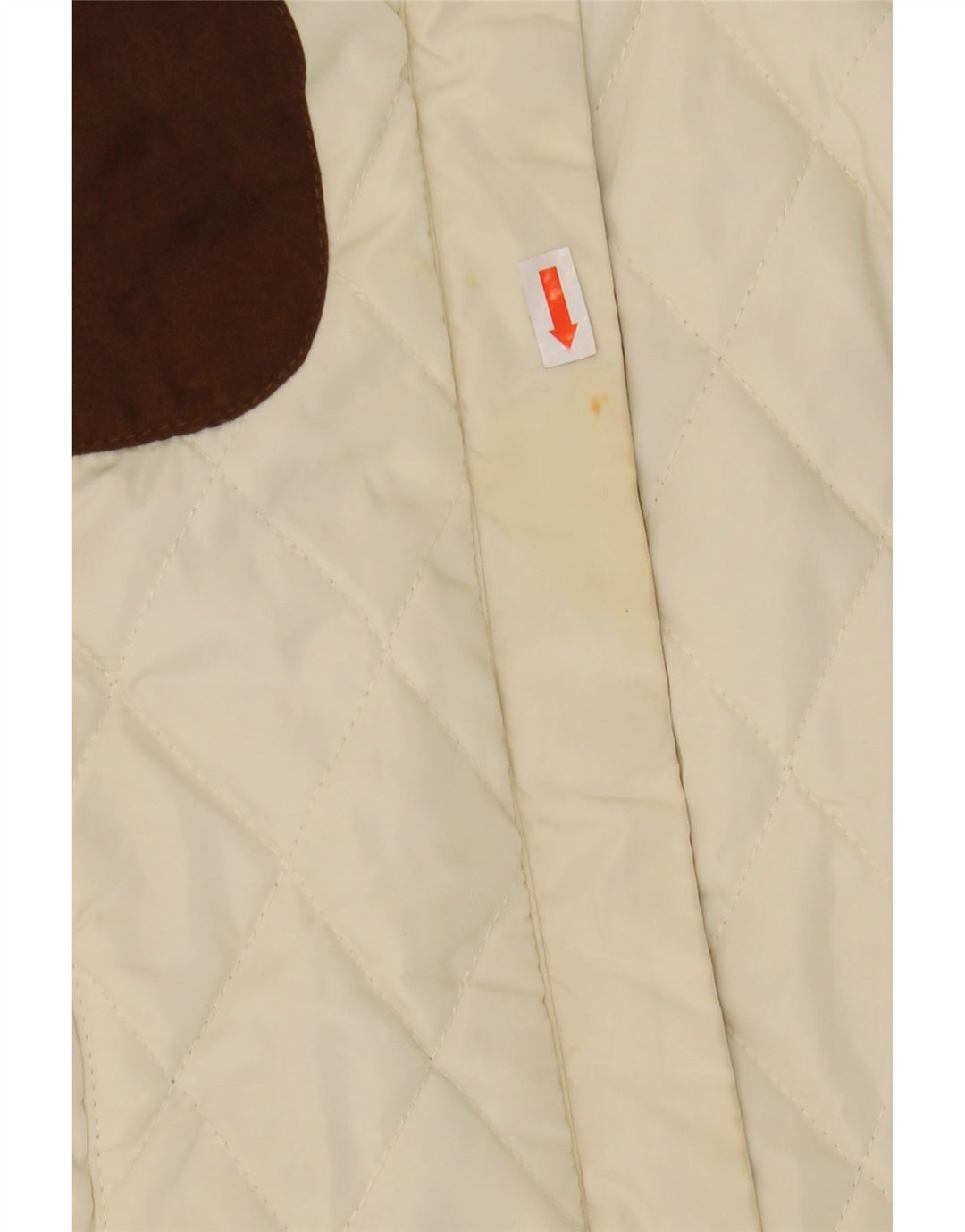 Gilet trapuntato da donna Zara UK 12 poliestere color block medio bianco sporco