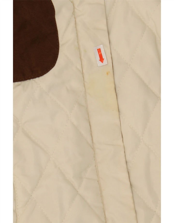 Gilet trapuntato da donna Zara UK 12 poliestere color block medio bianco sporco
