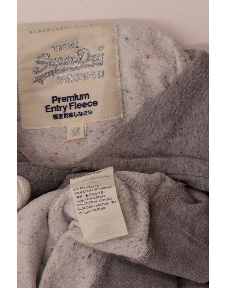 Felpa con cappuccio grafica da donna SUPERDRY UK 14 Poliestere screziato grigio medio