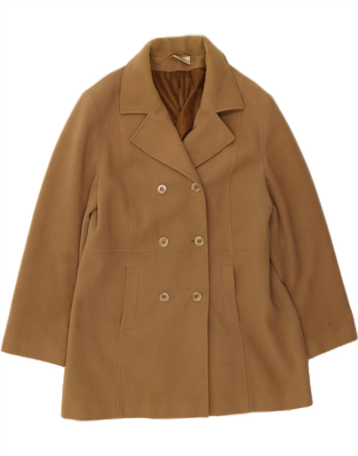 CLASSIC Womens Double Breasted Coat UK 14 Medium  Brown Wool Vintage CLASSIC and Second-Hand CLASSIC from Messina Hembry 