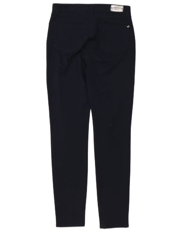 Pantaloni chino slim da donna Max Mara UK 6 XS W26 L30 poliestere blu navy