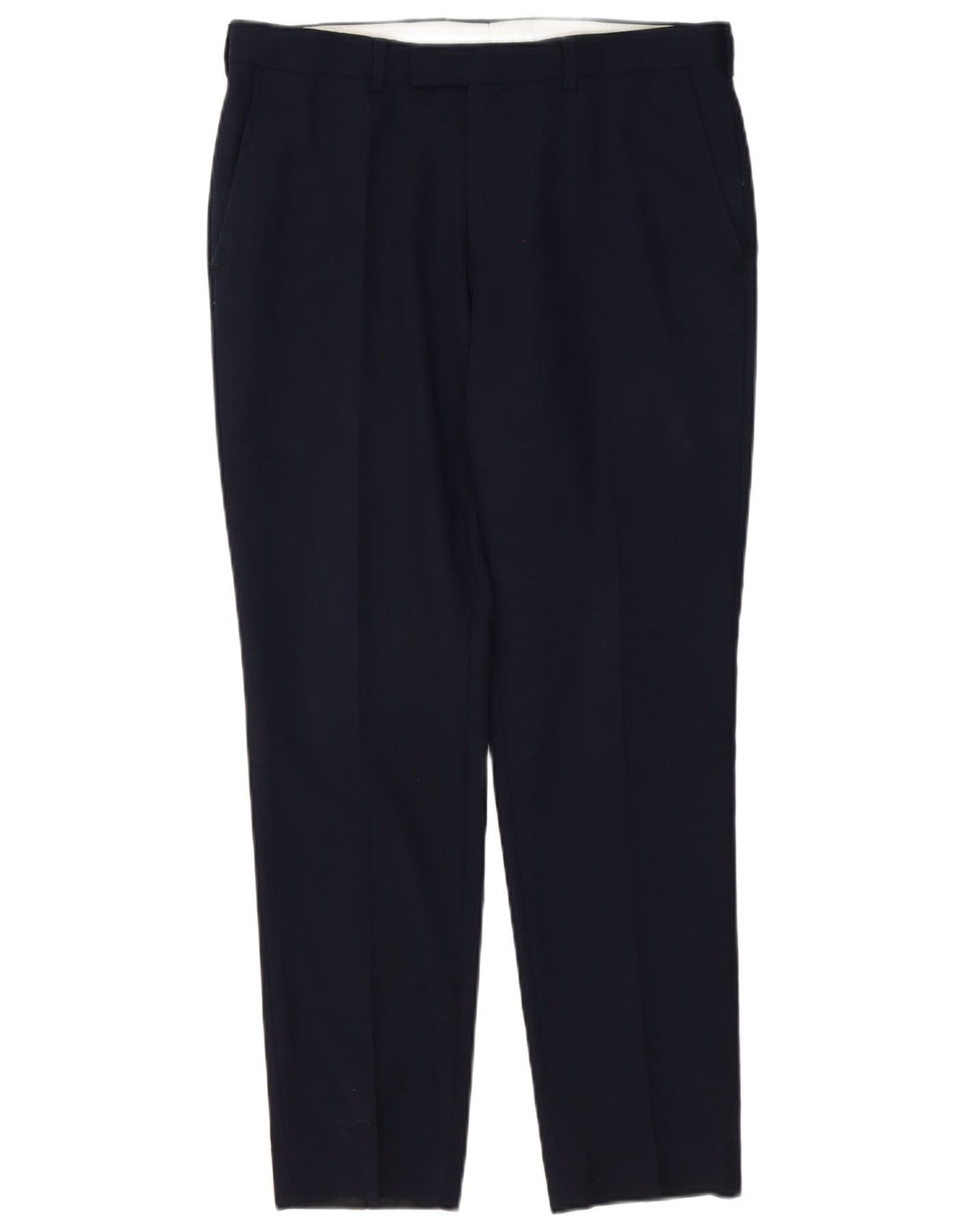 Pantaloni da abito slim fit Marks & Spencer da uomo W32 L29 in lana blu navy
