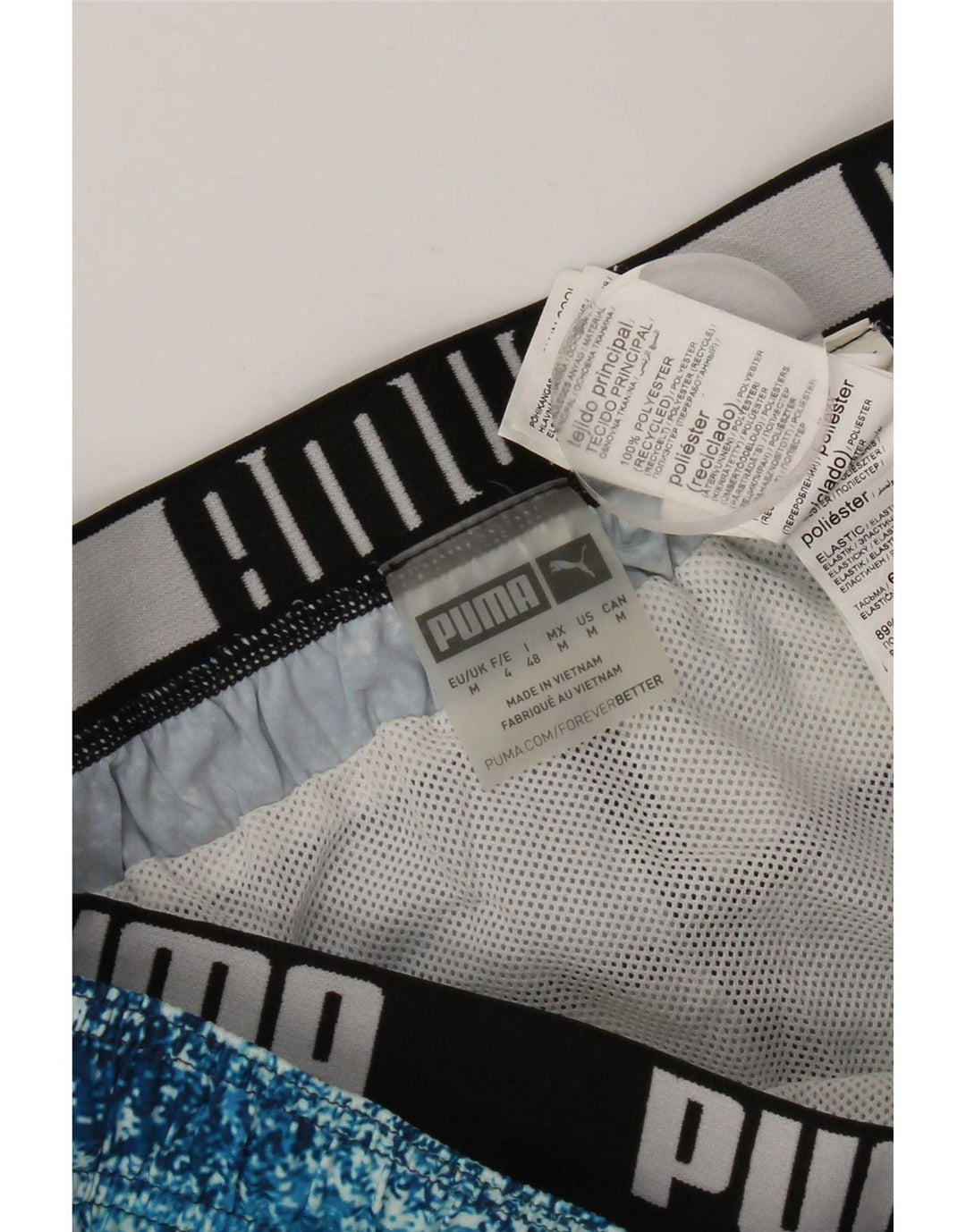 Pantaloncini da bagno da uomo Puma Blu medio in poliestere tie-dye