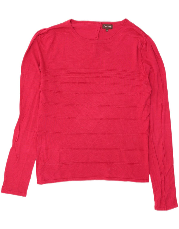 Maglione da donna con scollo a barca Phase Eight UK 14 a righe rosa medio