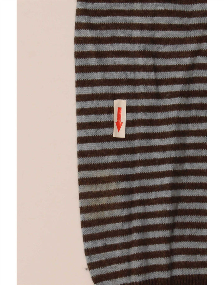 Maglione da uomo Gap con scollo a V, cotone a righe marroni grandi