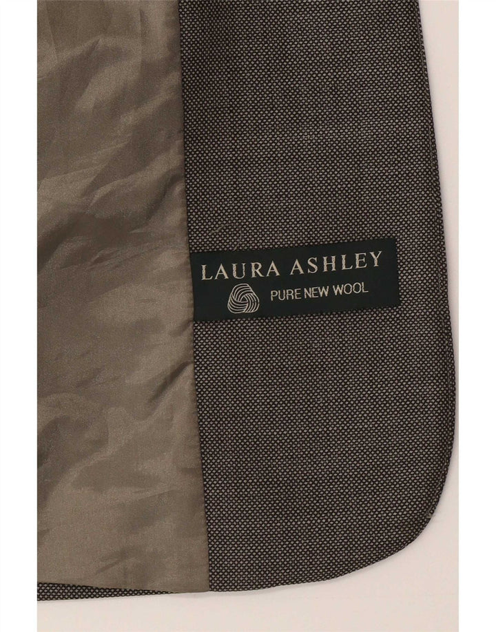 Laura Ashley Womens 1 Button Blazer Jacket UK 8 Small Grey Wool
