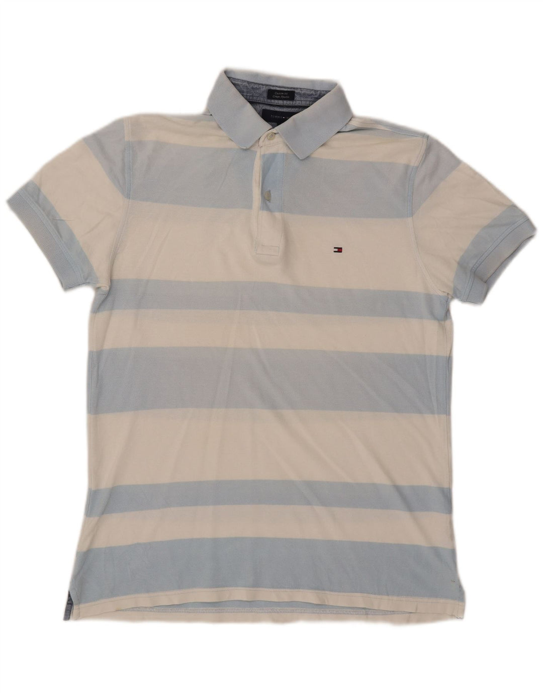 Polo da uomo su misura Tommy Hilfiger a righe blu medio