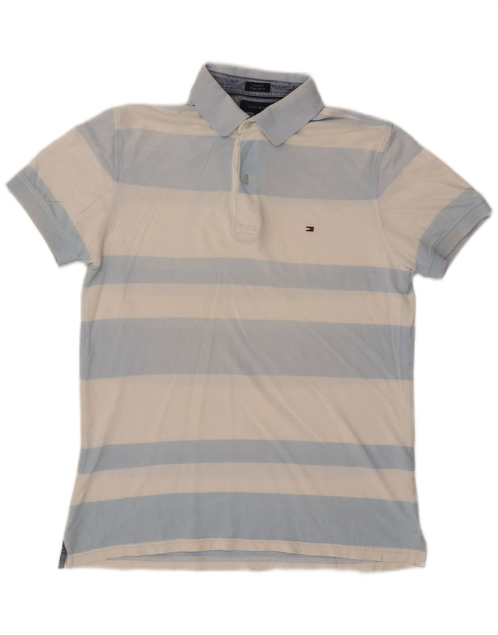 Polo da uomo su misura Tommy Hilfiger a righe blu medio
