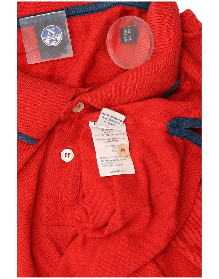 Polo da uomo North Sails 2XL in cotone rosso