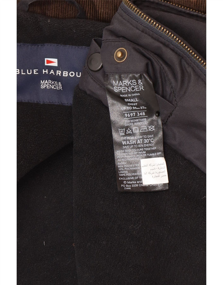 Giacca a vento da uomo Marks & Spencer UK 36 Small Poliestere blu navy