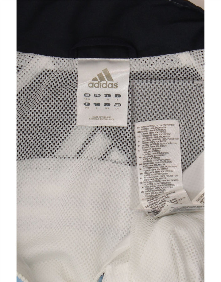 Giacca da tuta da uomo Adidas UK 44/46 Large Poliestere color block bianco