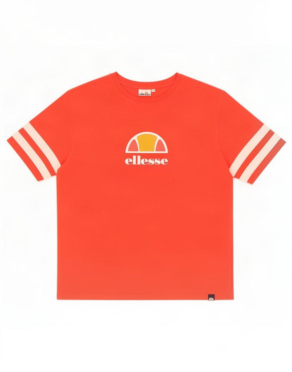 T-shirt grafica da uomo Ellesse Top rosso medio color block