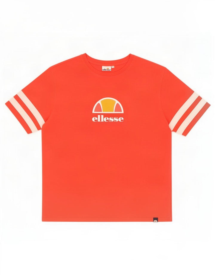 T-shirt grafica da uomo Ellesse Top rosso medio color block