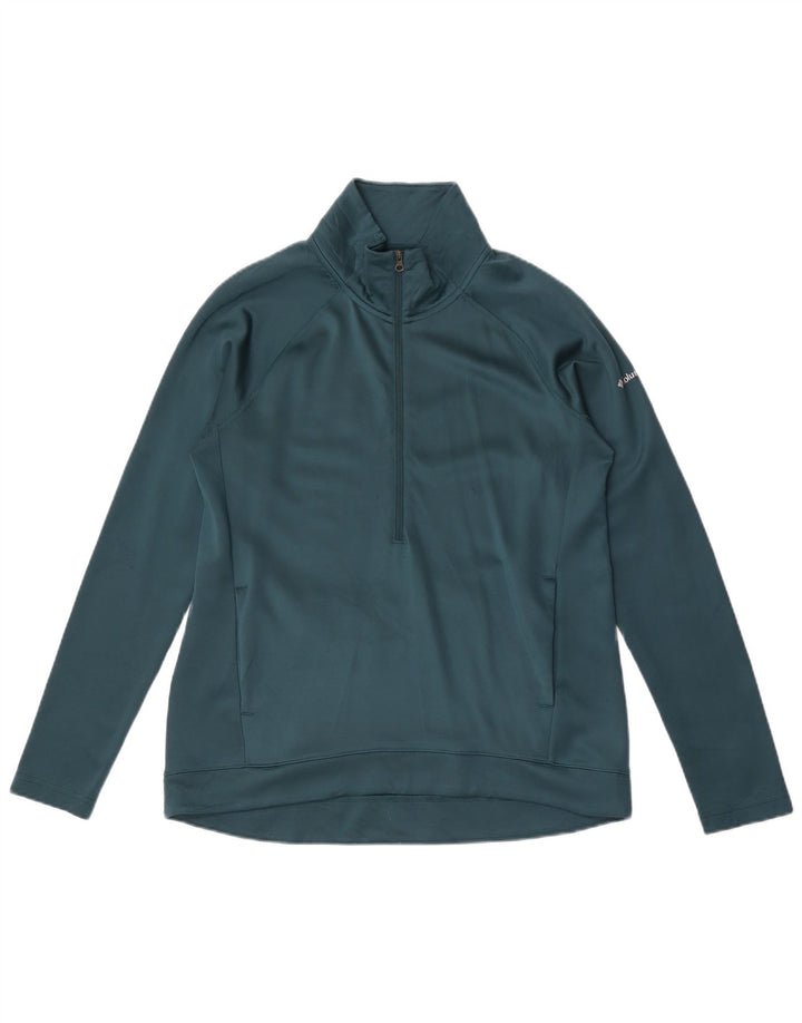 Columbia - Maglia da tuta pullover con zip e collo da uomo, UK 10, piccola, verde, in poliestere