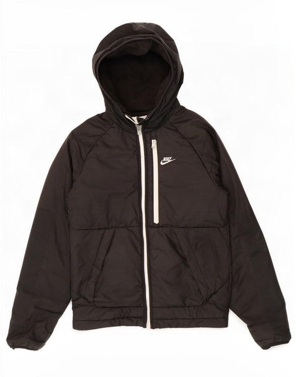 Giacca a vento con cappuccio Nike Therma-Fit da uomo UK 34 XS poliestere nero