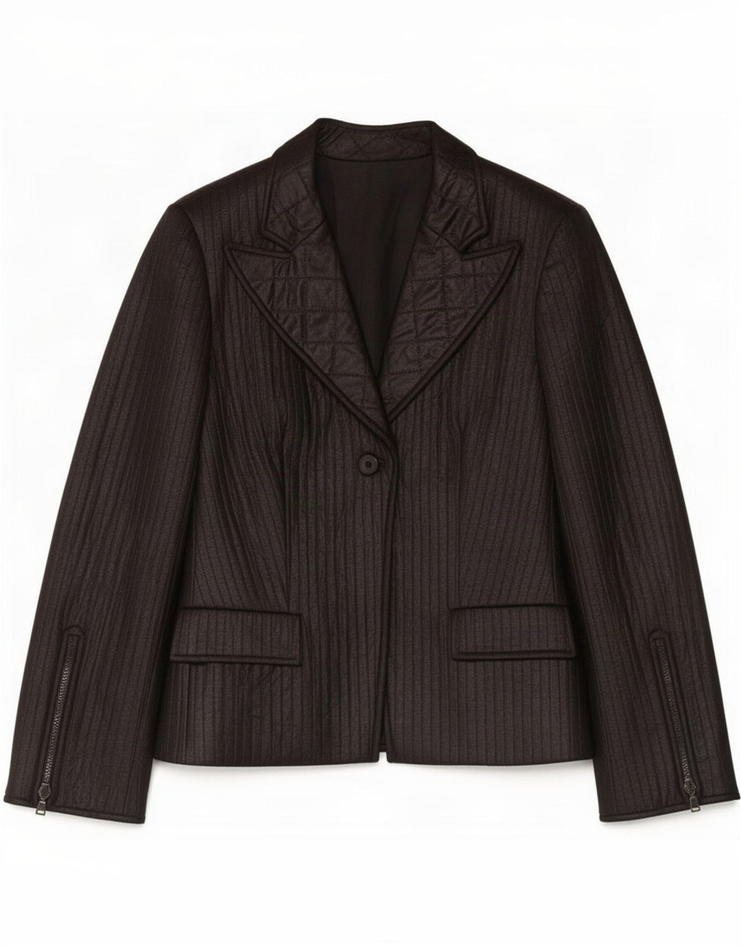 Giacca blazer vintage da donna a 1 bottone IT 48 XL Poliestere nero