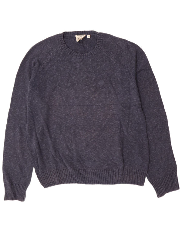 Maglione maglione girocollo da uomo Timberland XL cotone screziato blu navy