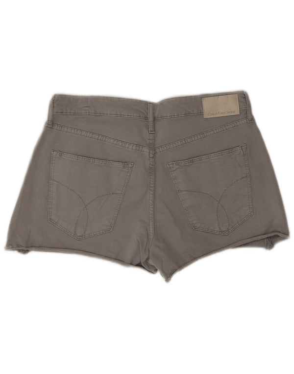 Pantaloni caldi a vita alta da donna Calvin Klein W27 piccoli in cotone grigio
