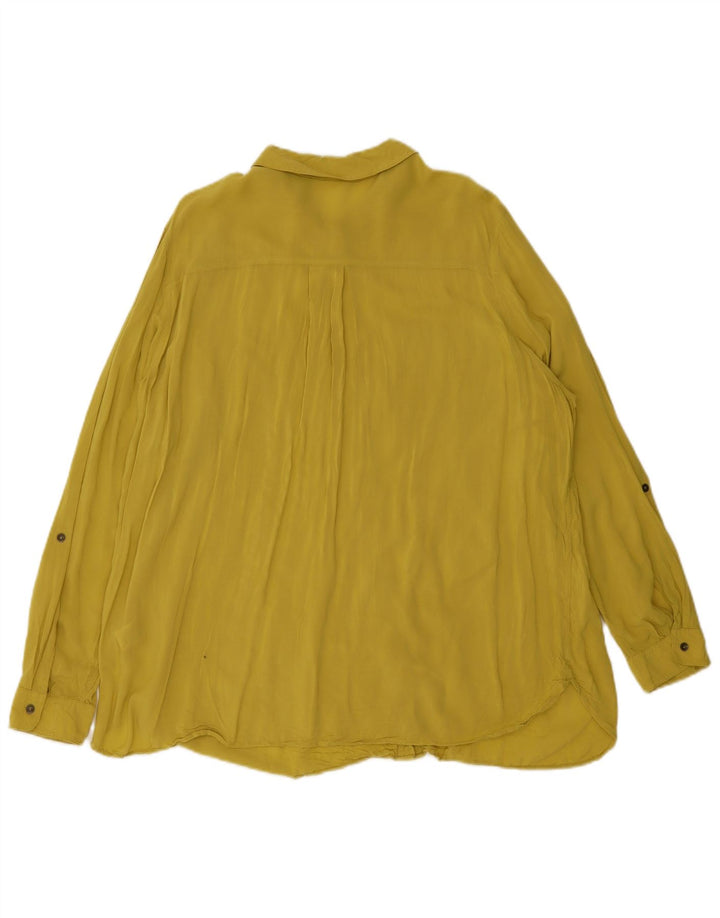 Camicetta camicia da donna Marks & Spencer UK 20 2XL Viscosa gialla