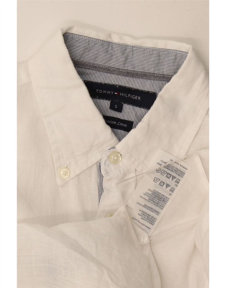 TOMMY HILFIGER Camicia da uomo piccola in lino bianco