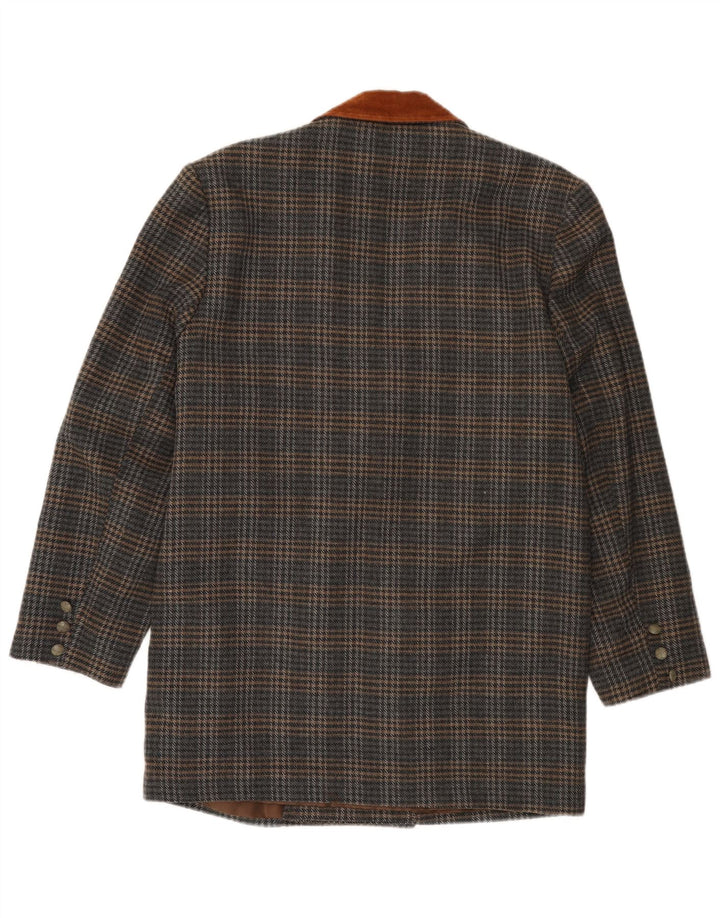 Giacca blazer lunga da uomo VINTAGE UK 40 grande pied de poule grigio