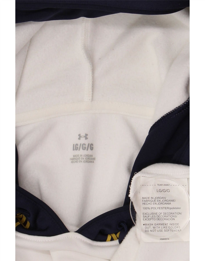 Felpa con cappuccio grafica da uomo UNDER ARMOUR, grande, poliestere color block bianco