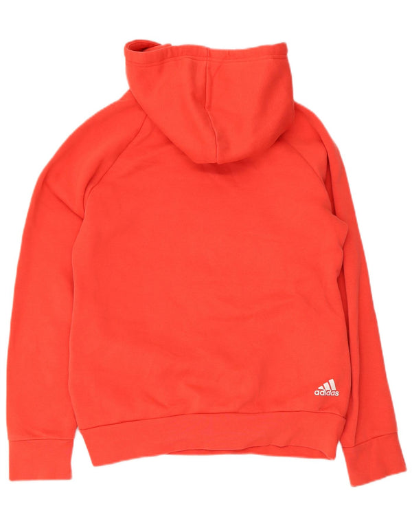 Felpa con cappuccio grafica da donna Adidas UK 10 piccola in cotone rosso