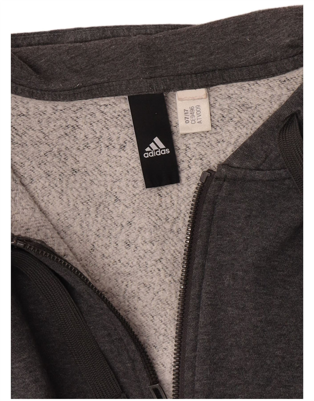 Felpa con cappuccio e zip da donna Adidas UK 14 Colorblock grigio medio