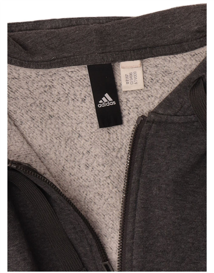 Felpa con cappuccio e zip da donna Adidas UK 14 Colorblock grigio medio